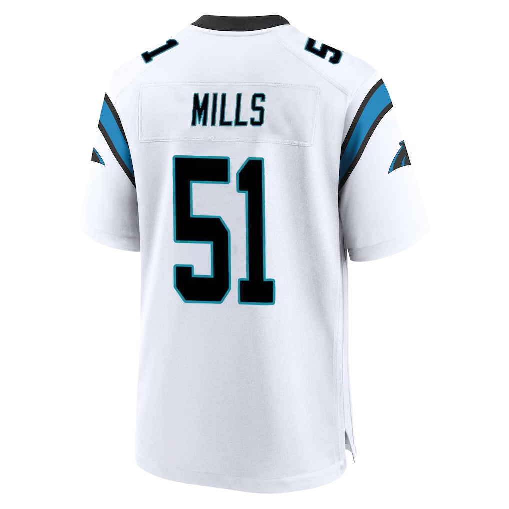 C.Panthers #51 Sam Mills Player White Home Game BALCE Stitched Jerseys