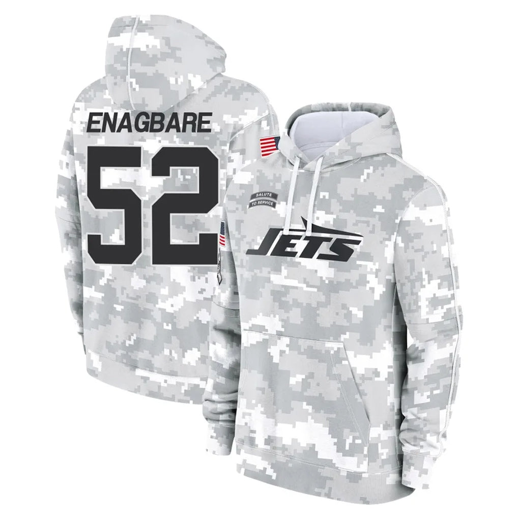 NY.Jets #52 Kingsley Enagbare Player Arctic Camo Salute to Service Pullover Hoodies Limited Game BALCE Stitched Jerseys