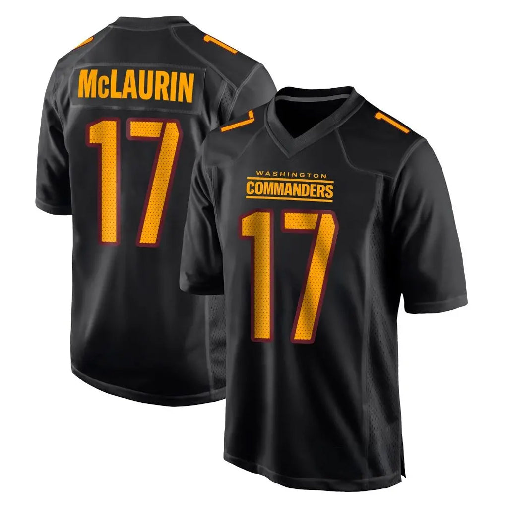 W.Commanders #17 Terry Mclaurin Player Black Carbon Fashion Home Game BALCE Stitched Jerseys