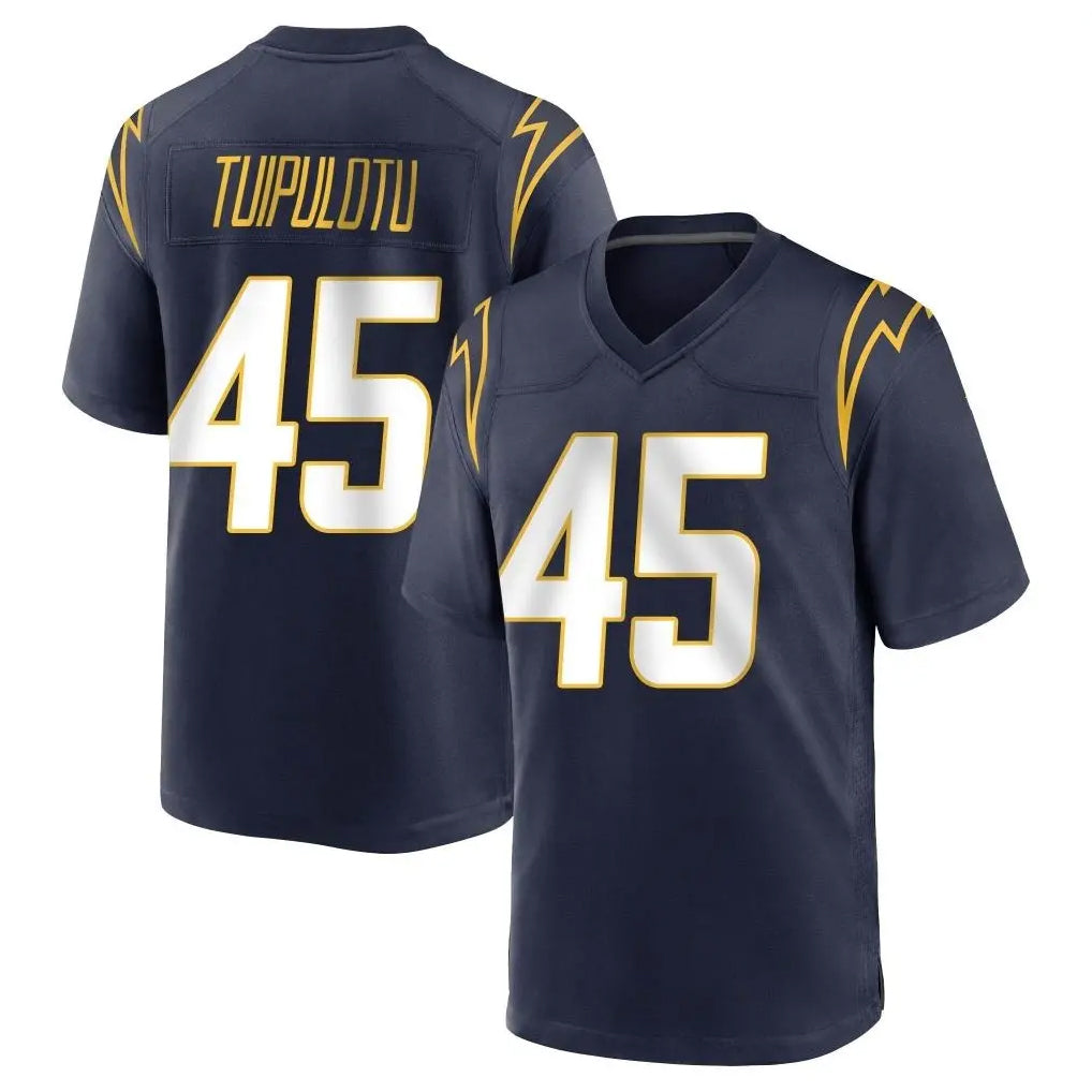 LA.Chargers #45 Tuli Tuipulotu Player Navy Home Game BALCE Stitched Jerseys