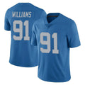 D.Lions #91 Tyleik Williams Player Blue Limited Throwback Vapor Untouchable BALCE Stitched Jerseys