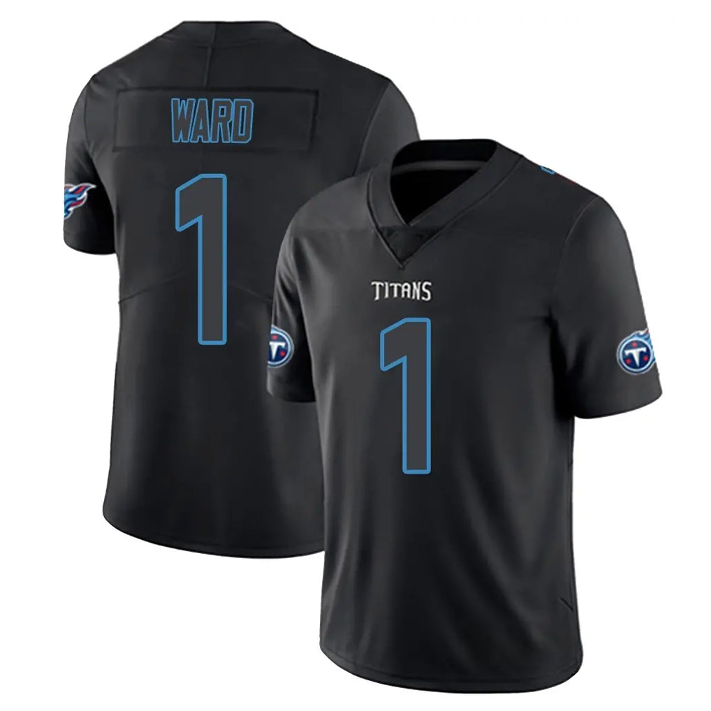T.Titans #1 Cam Ward Player Black Impact Limited Home Game BALCE Stitched Jerseys
