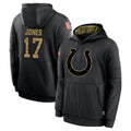 IN.Colts #17 Daniel Jones Player Black Salute to Service Hoodies Limited Game BALCE Stitched Jerseys