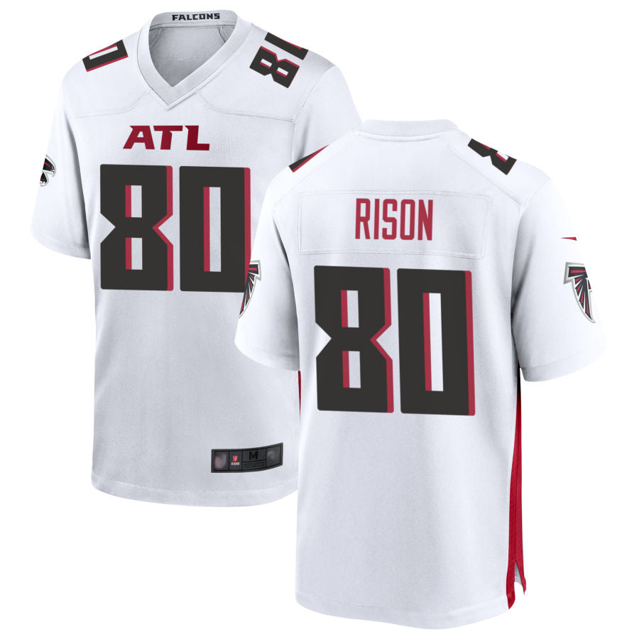 A.Falcons #80 Andre Rison Player White Home Game BALCE Stitched Jerseys